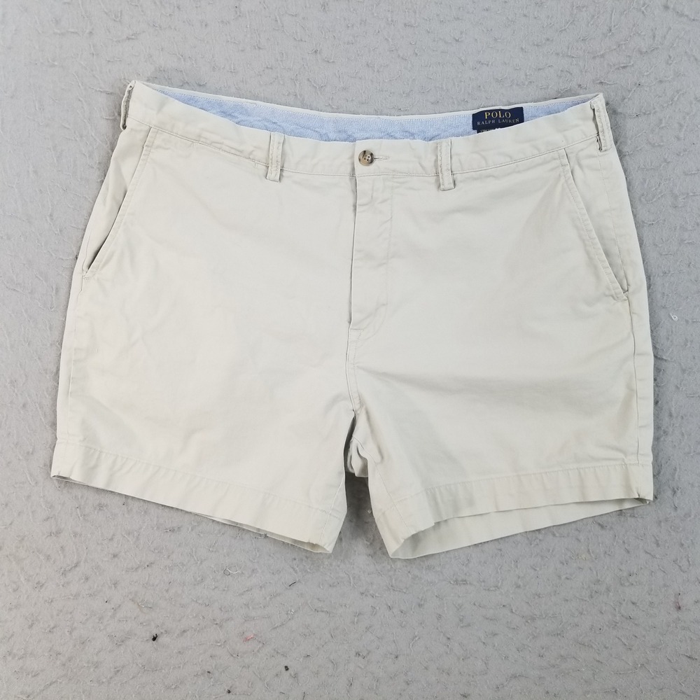 Polo Ralph Lauren Shorts Mens 38 Tan Chino Stretch Classic Fit 5.5 Inseam Khaki